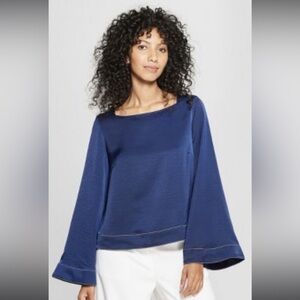 PROLOGUE Blue Top Bell Sleeves Medium Whimsigoth Stevie Nicks